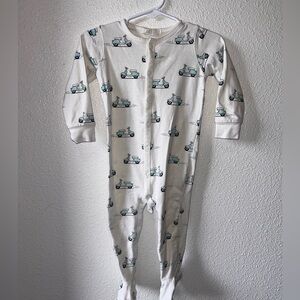 Cozy White Scooter Print Kids One Piece